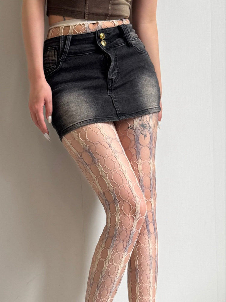 Cut-out (2 Tights Geometric Colors: Yellow