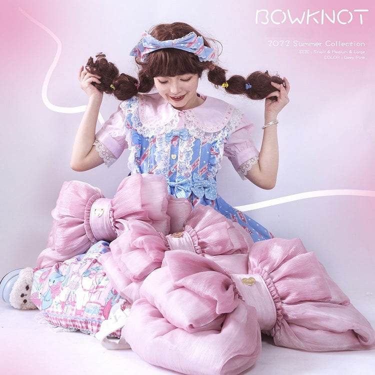 Deep Pink Bow Peach Big Backpack