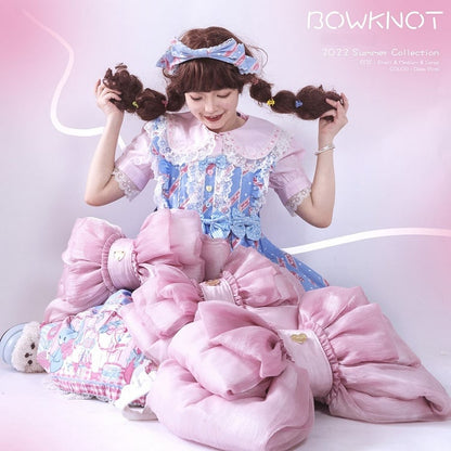 Deep Pink Bow Peach Big Backpack