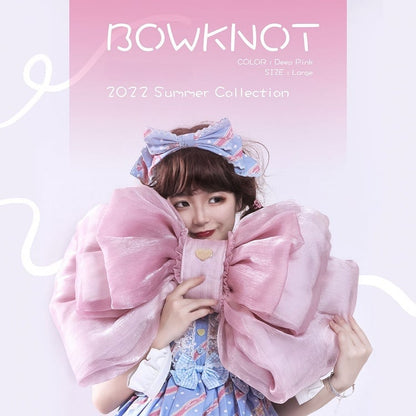 Deep Pink Bow Peach Big Backpack