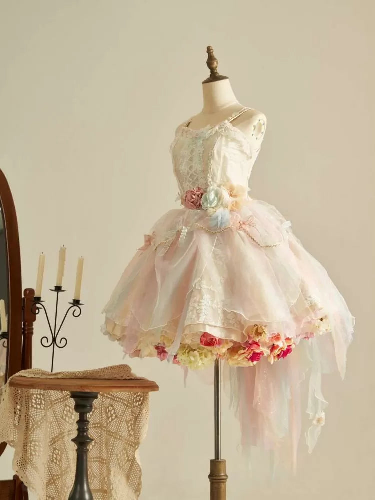 Petticoat Length - Floral 35cm/45cm Spring Harvest PinkWhite