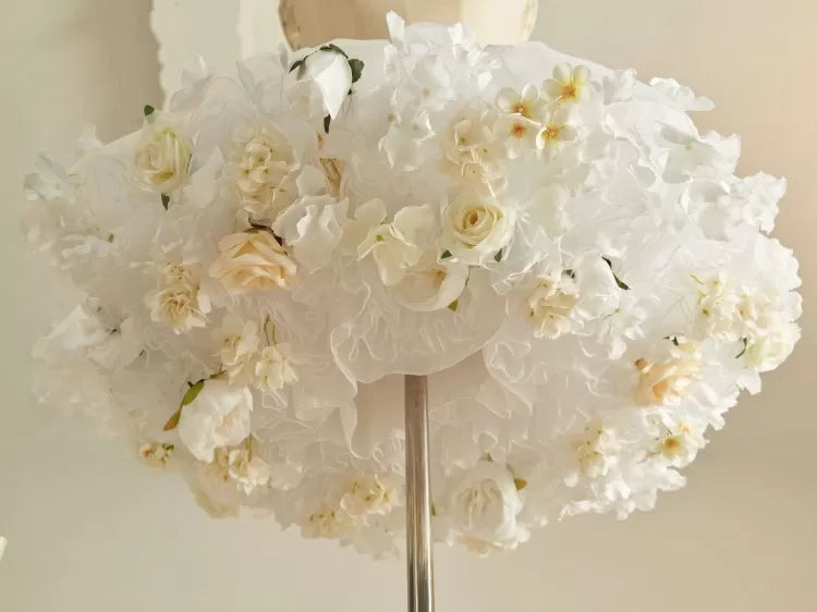 春の収穫 長さ 花柄 35cm/45cm ホワイトホワイト ペチコート