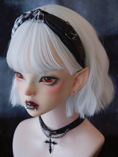 Plaid Buckle Pattern Black Decorated Gothic KC