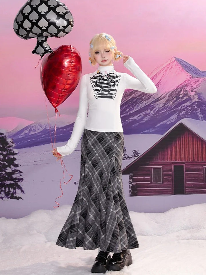 ブラック＆グレーのカラーブロックベアアップリケルーズカーディガン