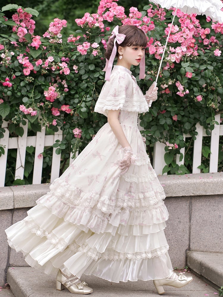 Underskirt Hem Drawstring Beige Flounce Layered