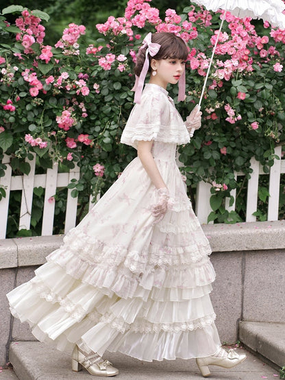 Underskirt Hem Drawstring Beige Flounce Layered