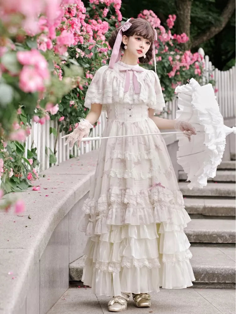 ドローストリングフラウンスベージュレイヤードアンダースカートヘム