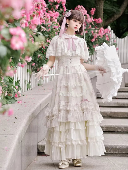 ドローストリングフラウンスベージュレイヤードアンダースカートヘム