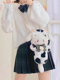Crossbody White Plush Black Cute Bag