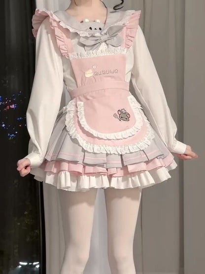 Kawaii Flutter - Apron Sleeve Pink Design