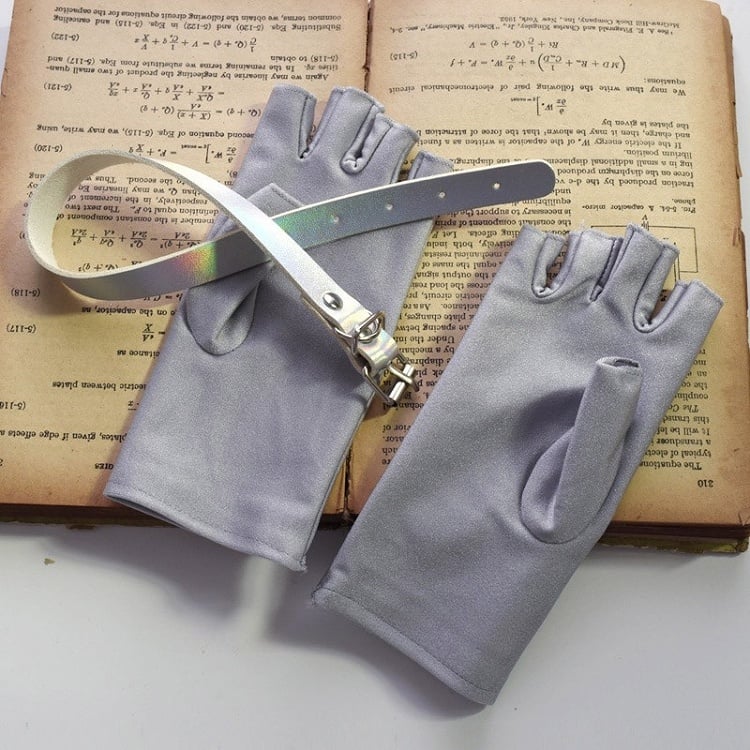 Finger Silber Armband Handschuhe + Cyberpunk