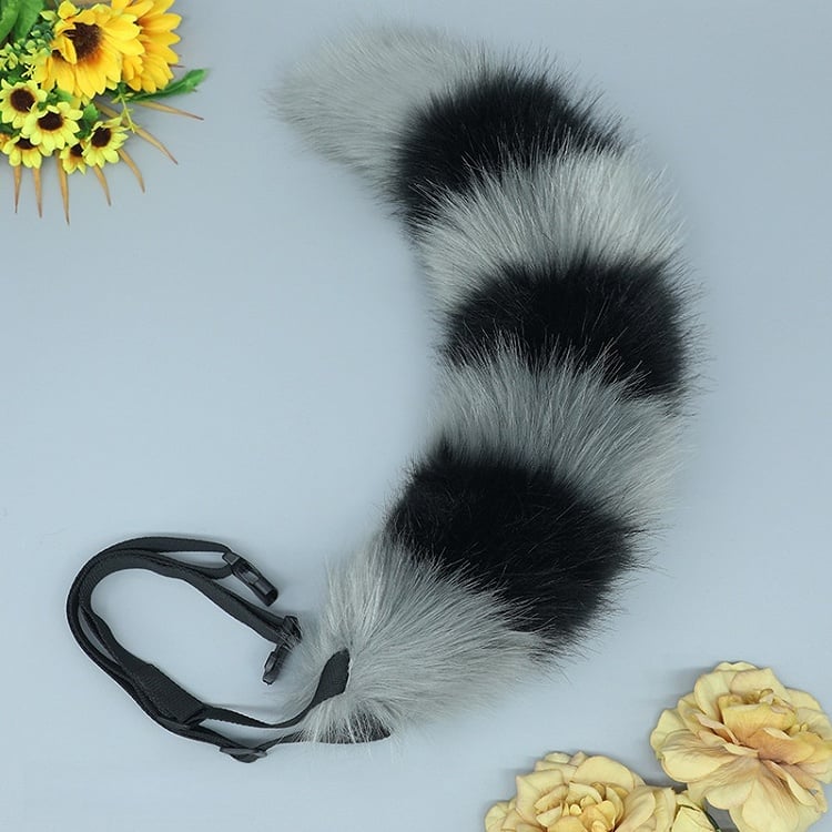 Plush Lolita Colors Striped Fox Cute Tail 8