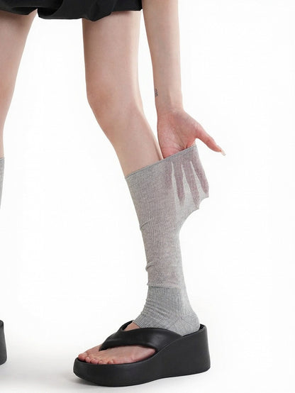 3-Color Minimalist Ribbed Half Calf Socks - ModaSwings