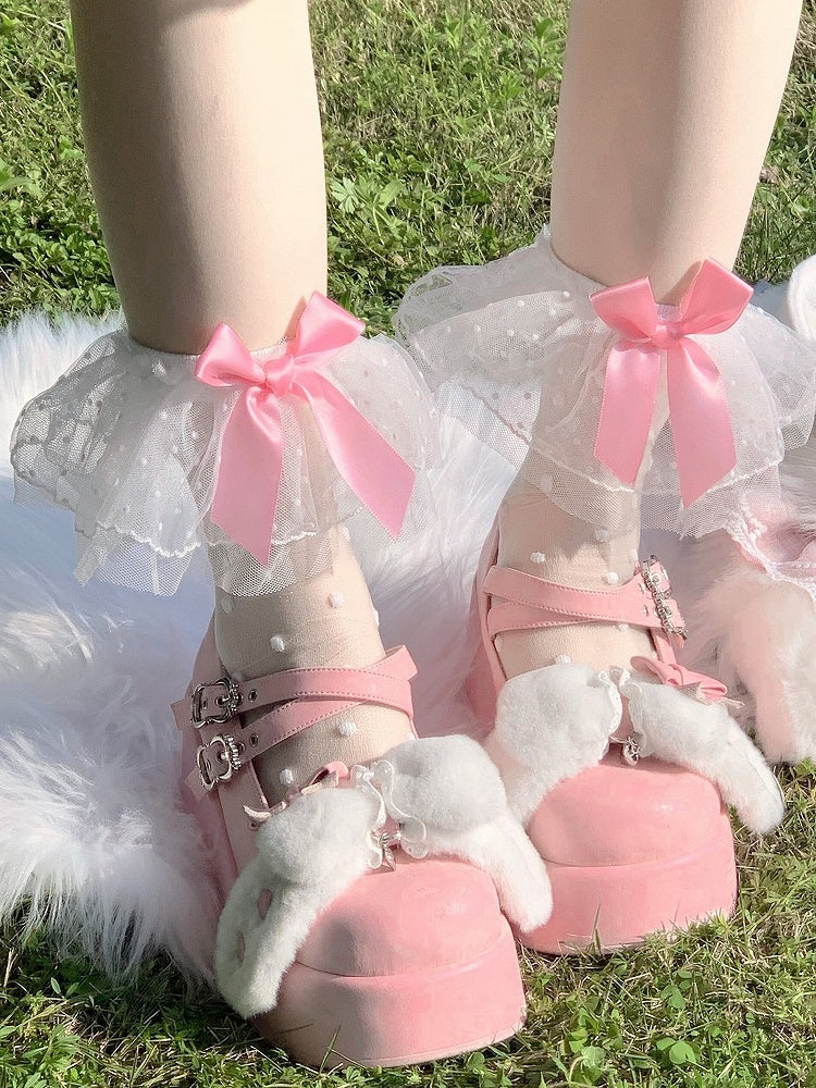 Socks Style 4-Color Dot Tulle Lolita Polka Ruffle