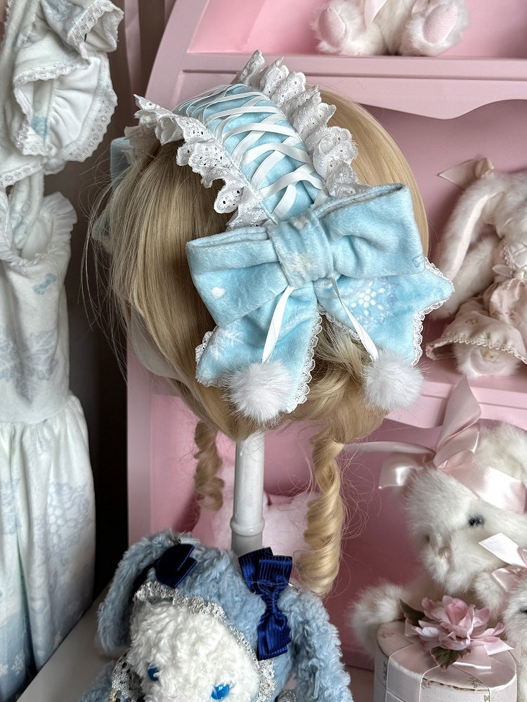 9 Color Options Lolita Hairband with Bowknot Hairclips