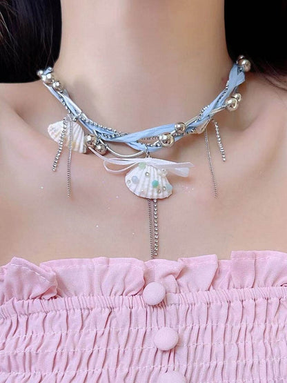 Beaded Shell Pendant Necklace - Kiwi Store