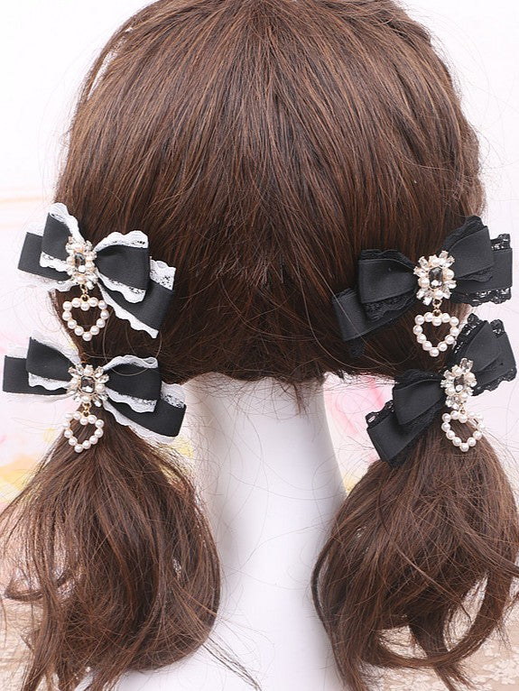 Rhinestone Color 4 Lace Options Kei Bowknot Jirai Hairclip