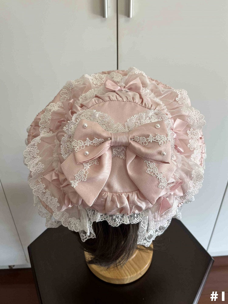 Bows Pink Hat Lolita Decorated Sweet