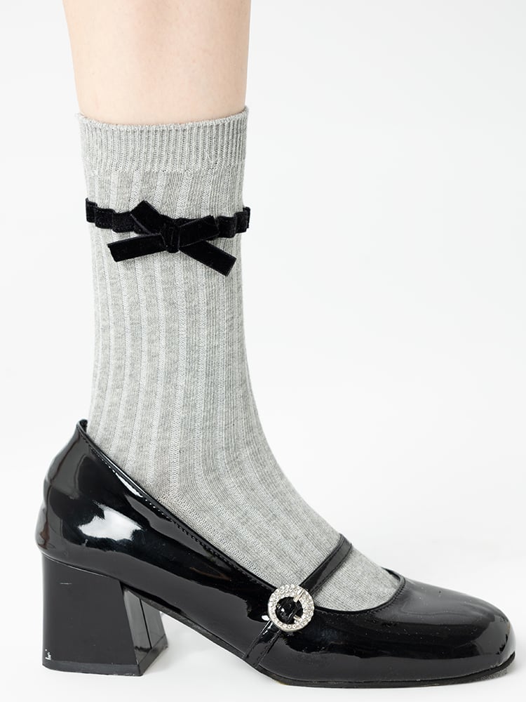 Cotton Decorated 20CM 4 Colors Bow Socks Ballet-Style