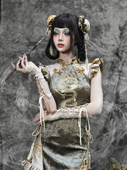 イエロータッセルのシノワズリヘアクリップヘッドピース