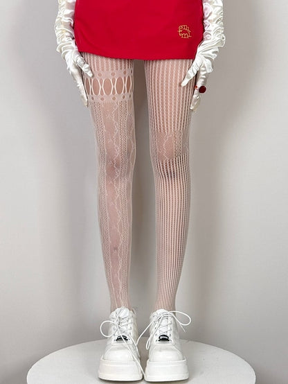 6 Color Tights Asymmetrical Options Y2K Cut-out Design Details
