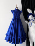 Gothic Lolita Ruffled High Neck Dress - Blossom Herald