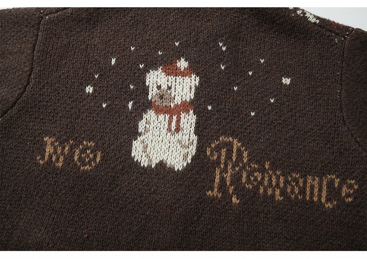 ブラックブラウンモヘアフード付きセーター