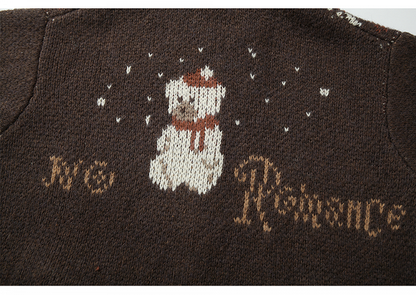 ブラックブラウンモヘアフード付きセーター