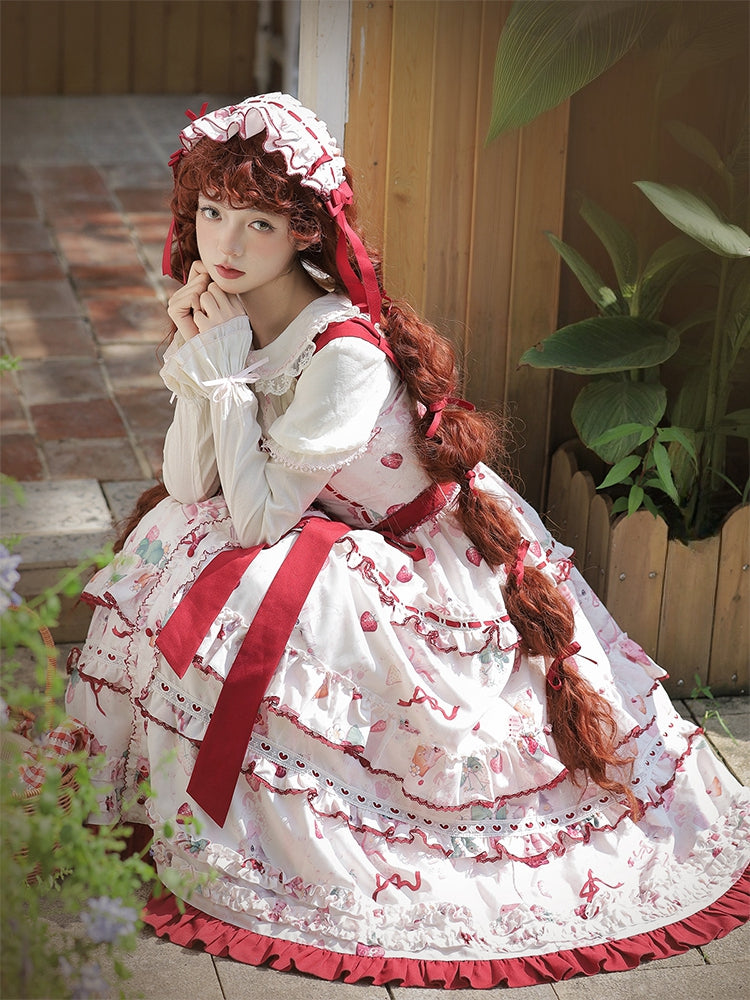 Red Lolita Strawberry Hairband Print