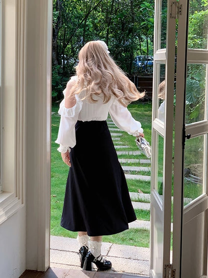 / Bowknot Detachable Shoulder Plus Size Black Waist Dress Cutout with High Pink and