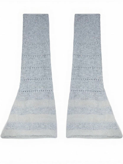 Knit Striped Sequin Leg Warmers - ModaSwings