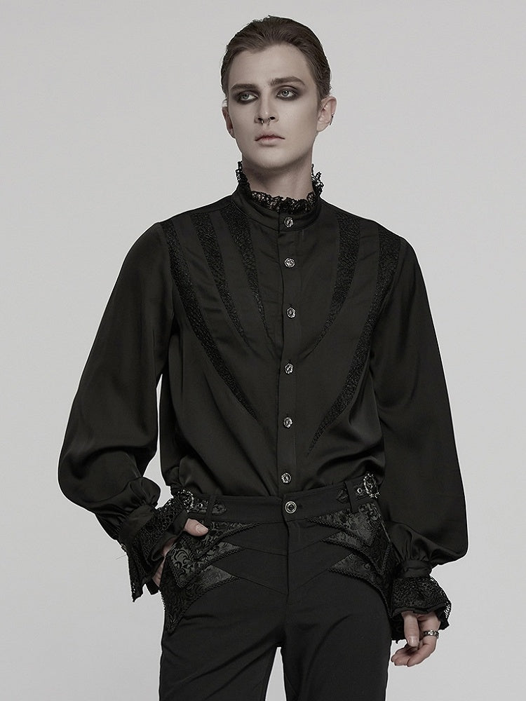 Segmentation Sharp Shirt Men's Black Teeth