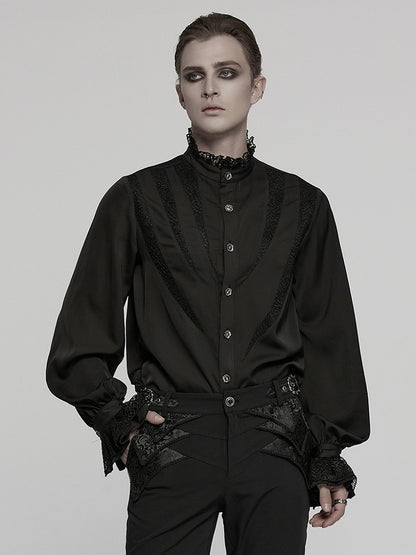 Segmentation Sharp Shirt Men's Black Teeth