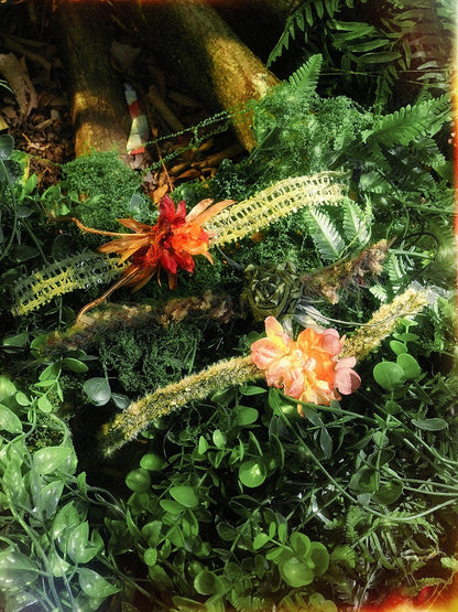 Fairy Goth Rot / Grün Blumen Choker