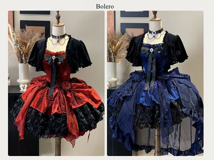 Detachable with Bolero Velvet Sleeves Black Bell