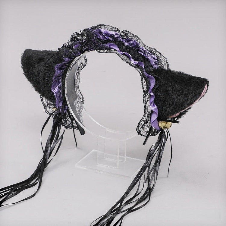 Plush Bell KC Decorations Lolita Kitty With Ribbon Colors 12 Sweet Lace Ear