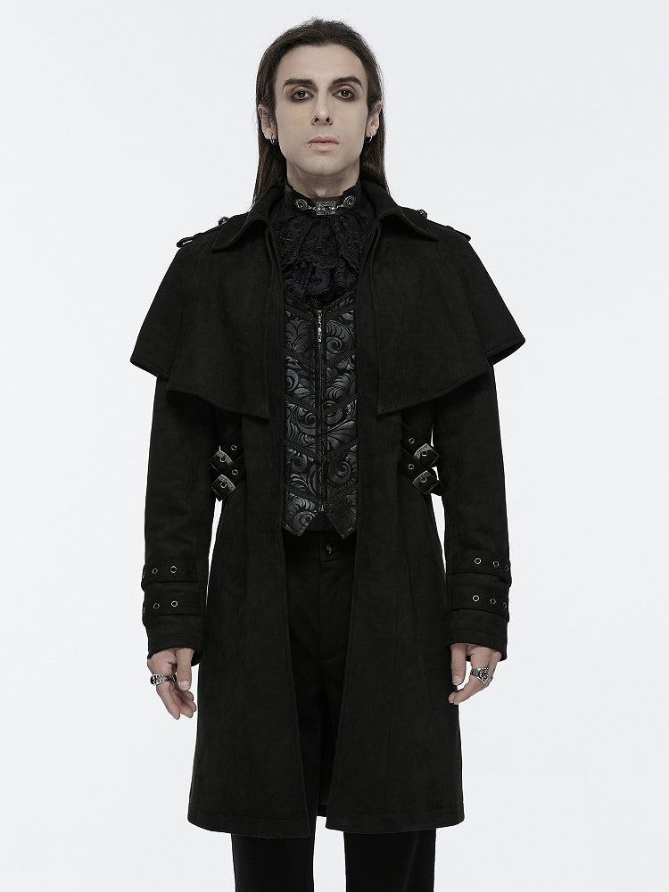 Men's Goth Black Jacket Style Cloak