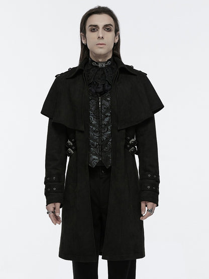 Men's Goth Black Jacket Style Cloak