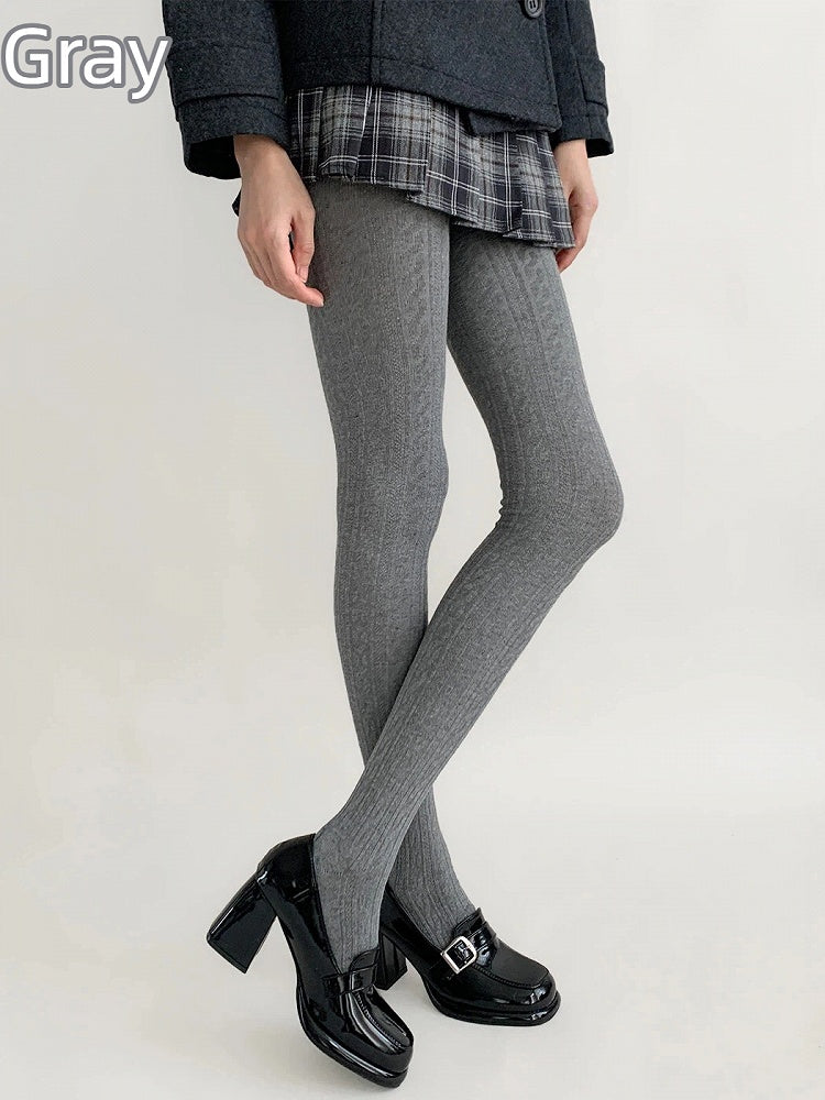 Colors） Ribbed Tights Opaque （4 Knit