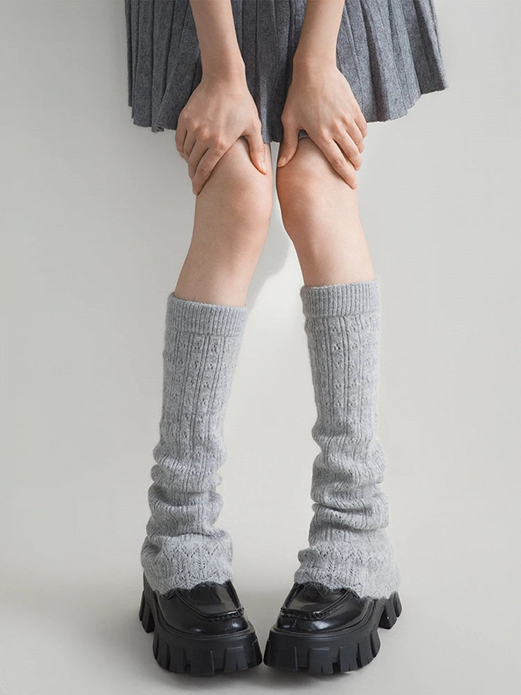 Colors） Knit Ribbed Slouchy Warmers （6 Leg Stirrup