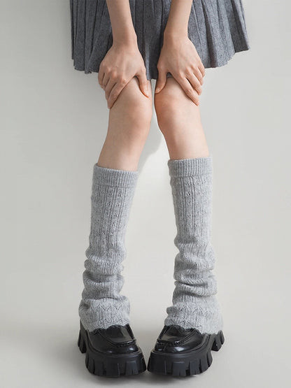 Colors） Knit Ribbed Slouchy Warmers （6 Leg Stirrup