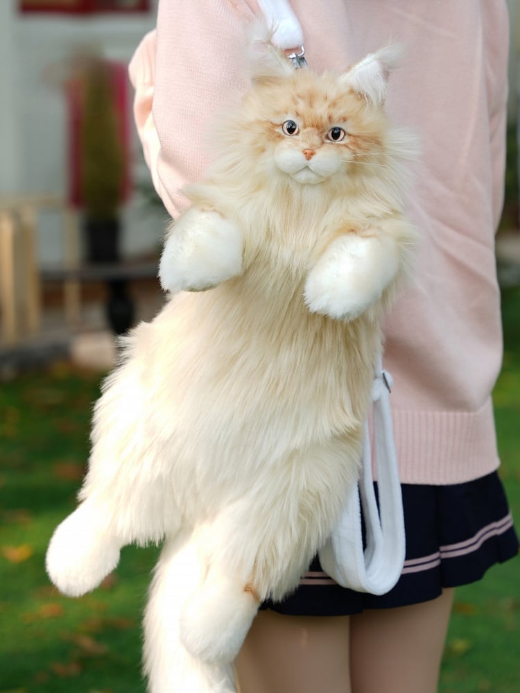 Colors 4 Realistic Backpack/Crossbody Bag Cat Plush