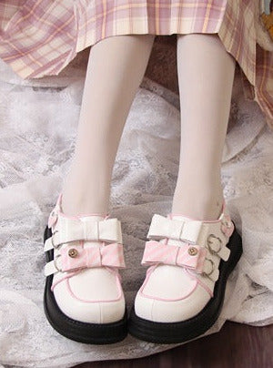 Ribbon Shoes Platform Velvet Lolita