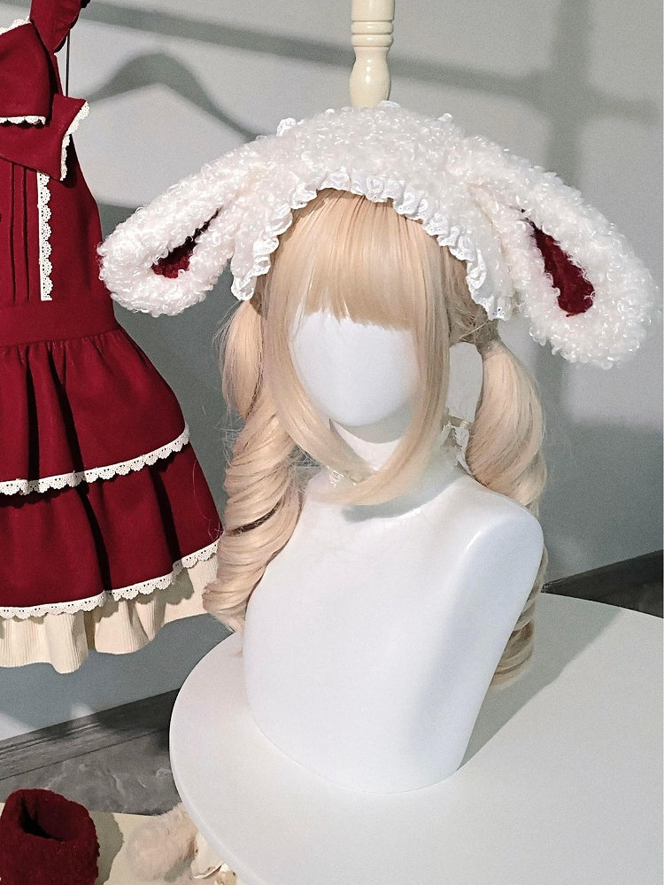 Fleece Coffee Bunny/Black Bear/White Ear Hairband Cat