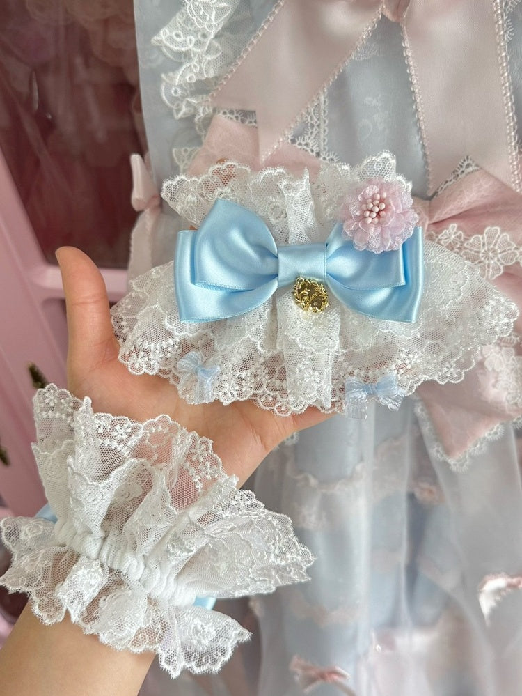 Rosa/Lila/Blau/Rot/Weiß Bowknot Design Handgelenk Manschetten Floral