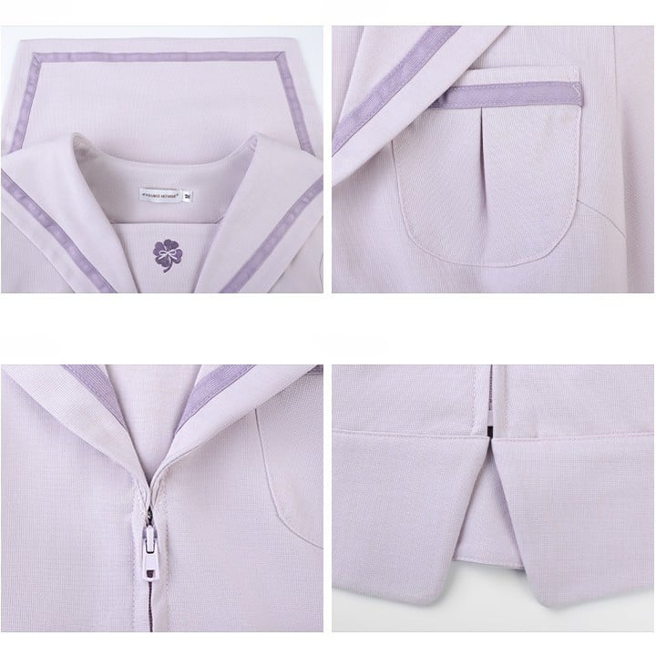 Preppy Style Uniform Lila Version JK Top Ärmel Kragen Sailor Lange