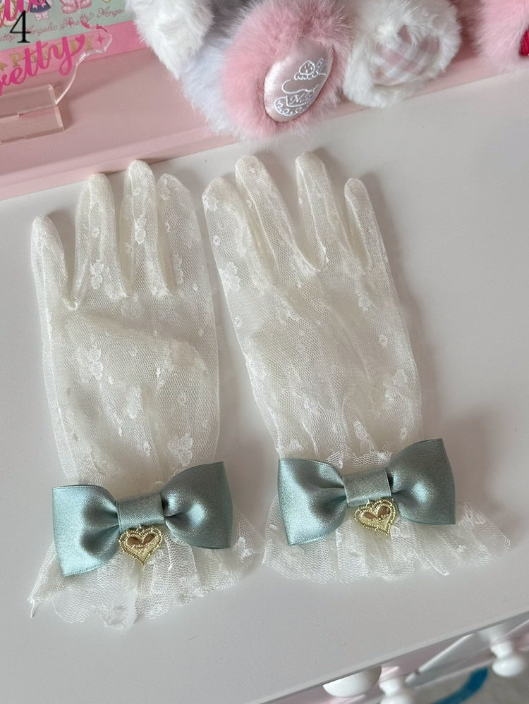 Krone/Herz Schleife Spitzenhandschuhe Optionen Charm 16