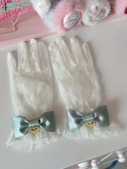 Krone/Herz Schleife Spitzenhandschuhe Optionen Charm 16