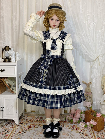 Creamy Ruffle Neckline Long Sleeves Blouse