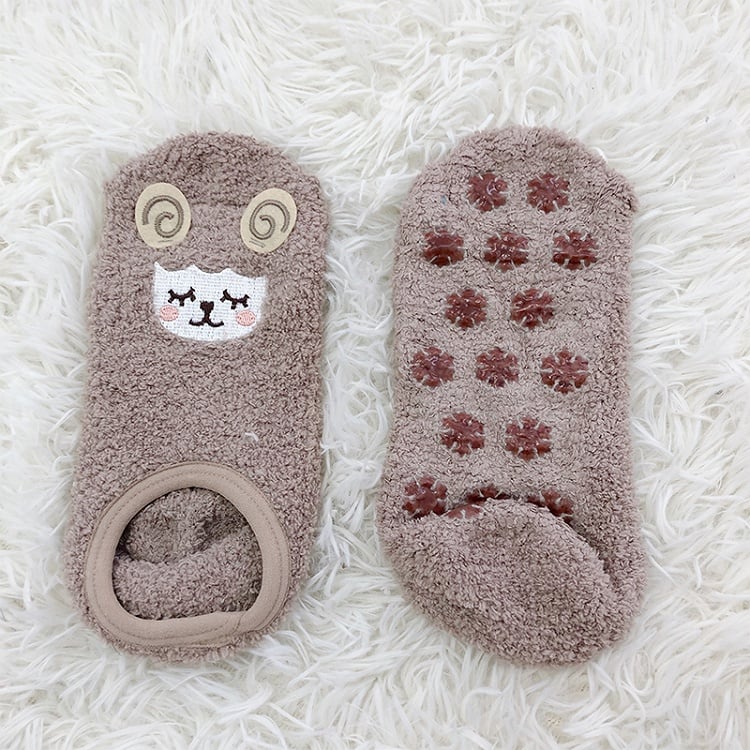 3 Colors Cute Lamb Pattern Warm Anti-Slip Socks